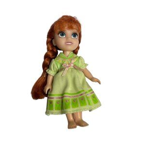 Disney Frozen Anna Deluxe Petite Toddler Doll 6" – Green Dress, Red Hair